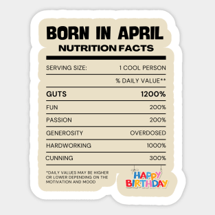 Born in april Sticker